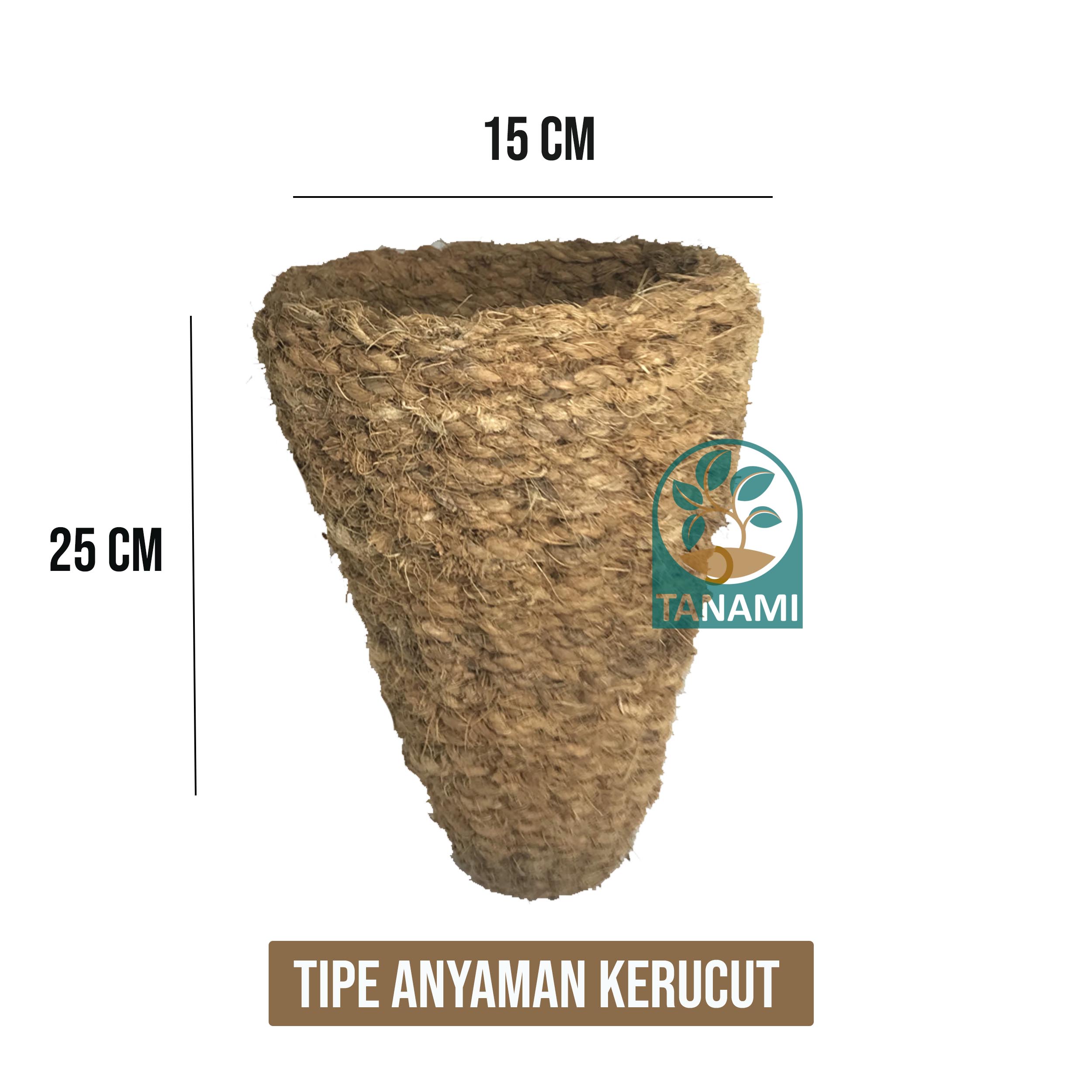 Pot Sabut Kelapa (Coco Pot) Anyaman Cone Jual Coco Peat, Coconut