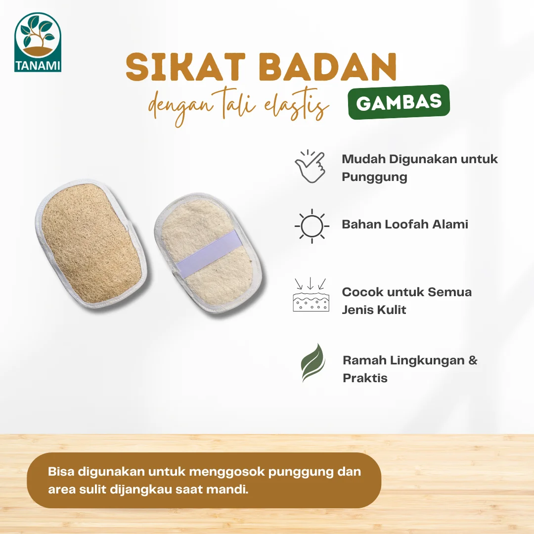 loofah mandi sikat badan gambas, sikat badan loofah