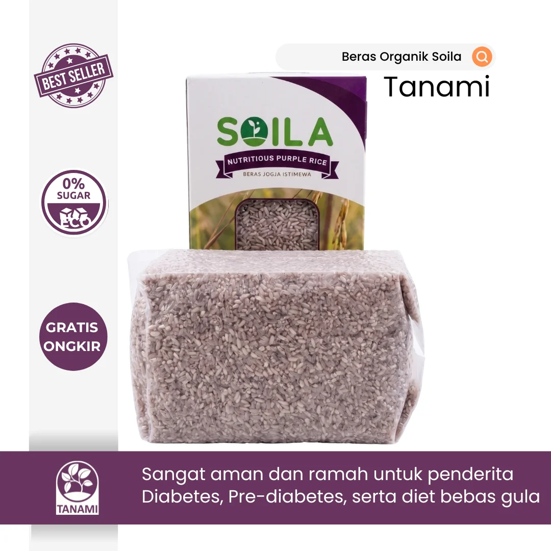 Beras Organik 1 kg Soila Beras Diabetes Rice 0% Sugar Low IG Mentik Susu Cempo Ireng Rendah Kalori Rendah Indeks Glikemik - Image 2