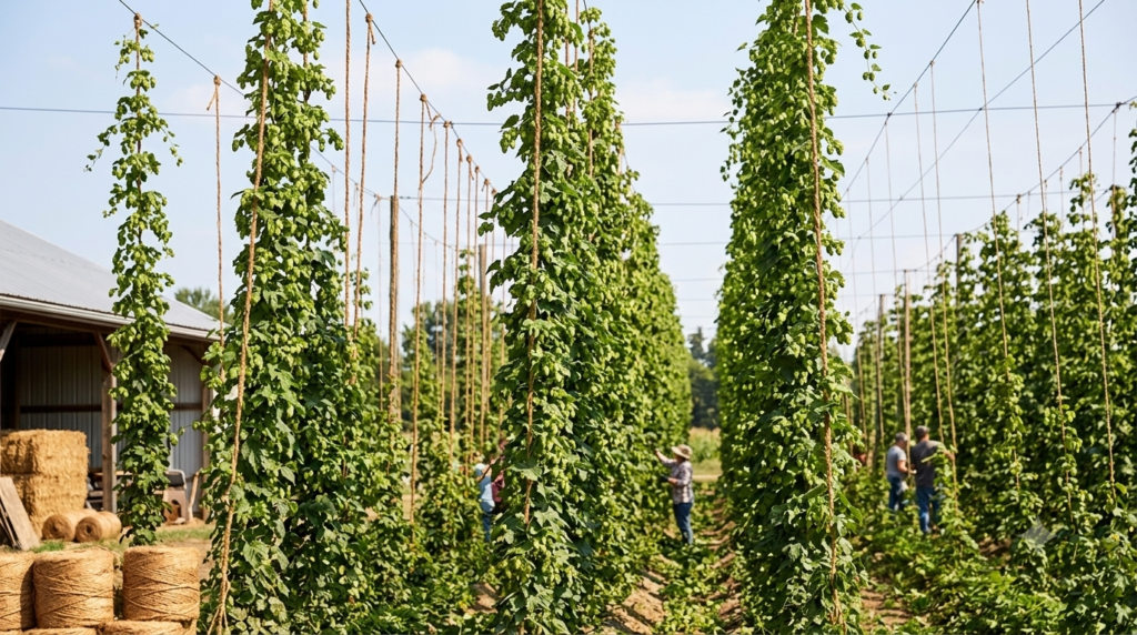Coir twine untuk tanaman merambat hops